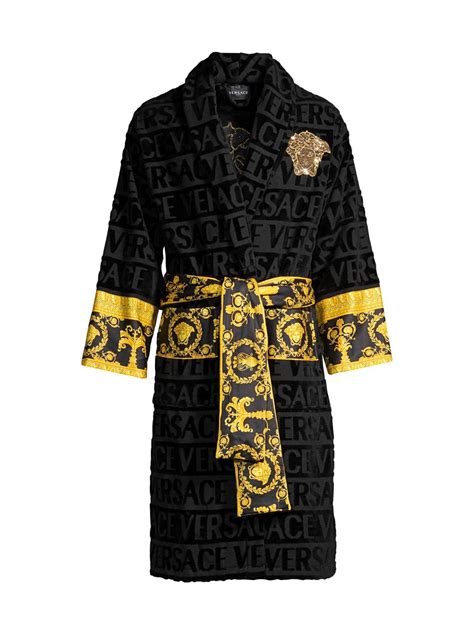 replica mens versace robe|Versace black and gold robe.